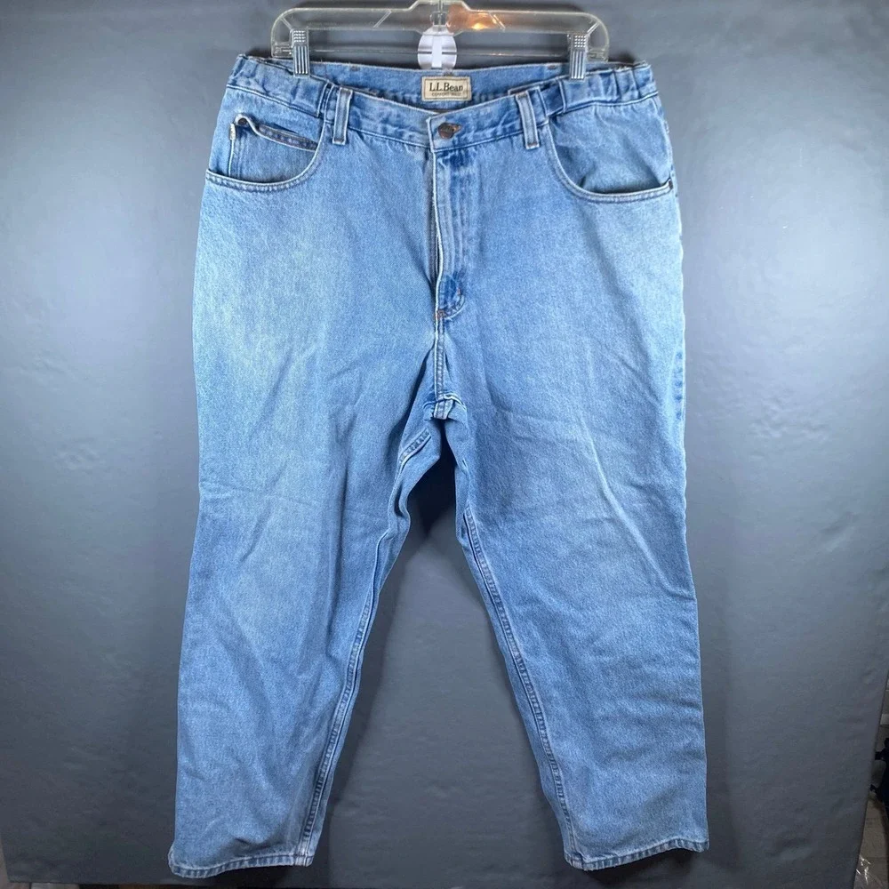 L.L. Bean Men's Comfort Fit Light Blue Jeans Sz 38x30 Straight LB005016